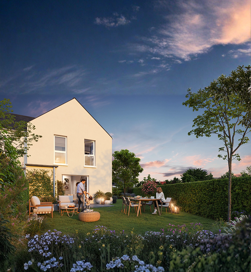 Perspective d'une maison du Clos Auréalis à Saran